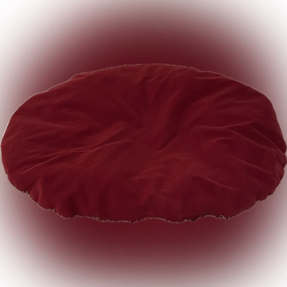 OVAL PET BED PILLOW SMALL DOG PUPPY CAT KITTY COMFY BROWN TAN BEIGE 23”x18”RED